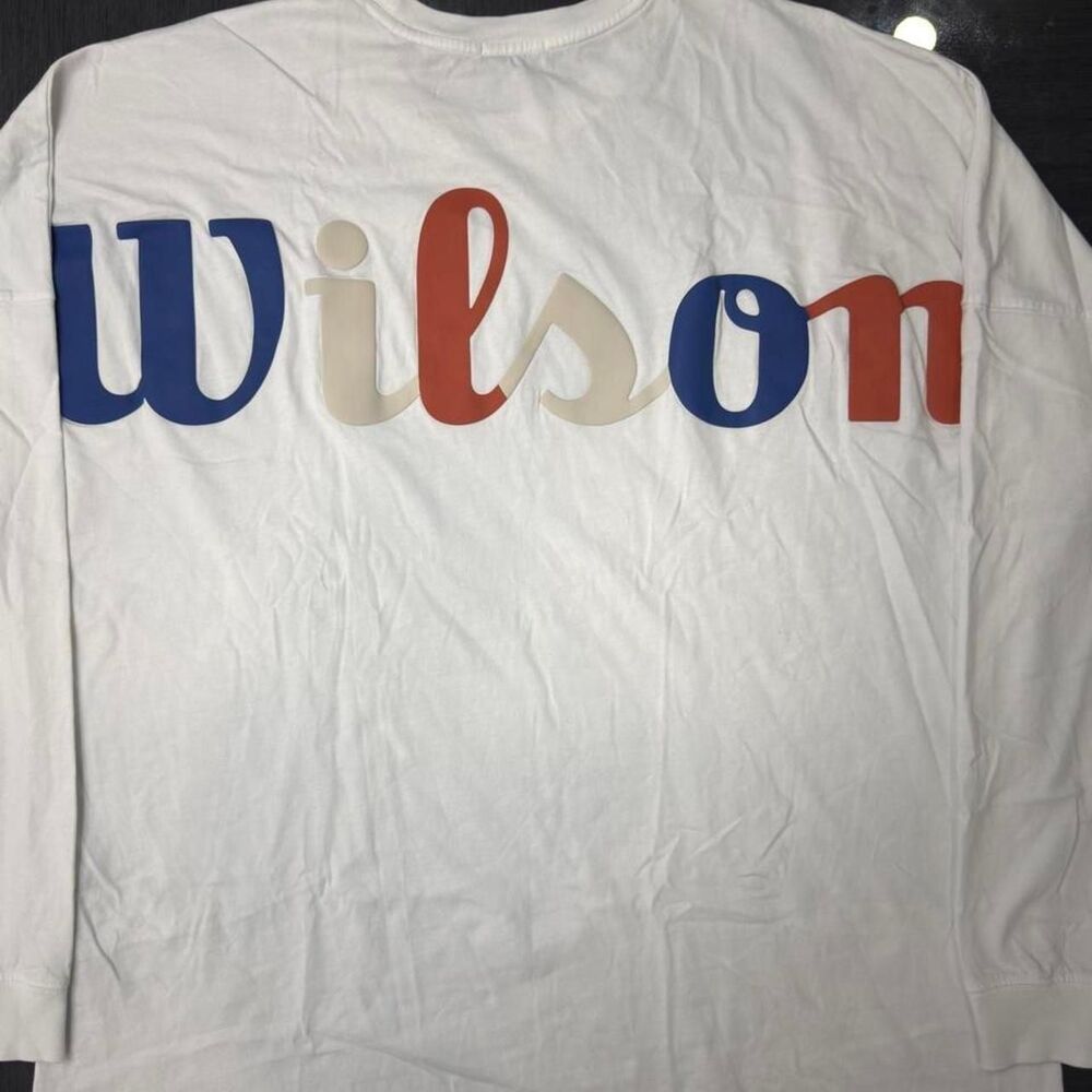 Kith x Wilson Long Sleeve Tee Size XL White Graphic Cotton